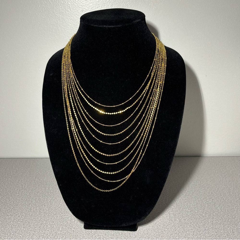 Joan Rivers Multi Strand Gold-toned Waterfall Necklace Dainty & TIMELESS